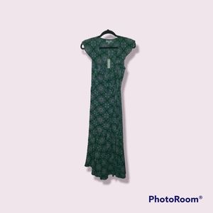 Green high low wrap dress size small
